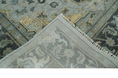 Custom made Beige, Gray and Charcoal Hand Knotted  Traditional Heriz Wool Rug.