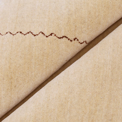 Beige Modern Design Hand Loomed Wool Area Rug.