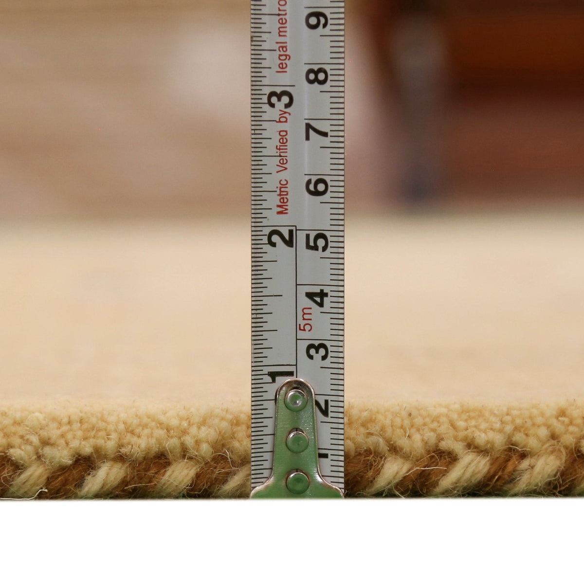 Beige Modern Design Hand Loomed Wool Area Rug.