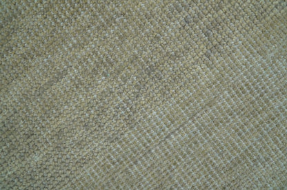 Beige Modern Solid Design Hand Knotted Wool Area Rug.