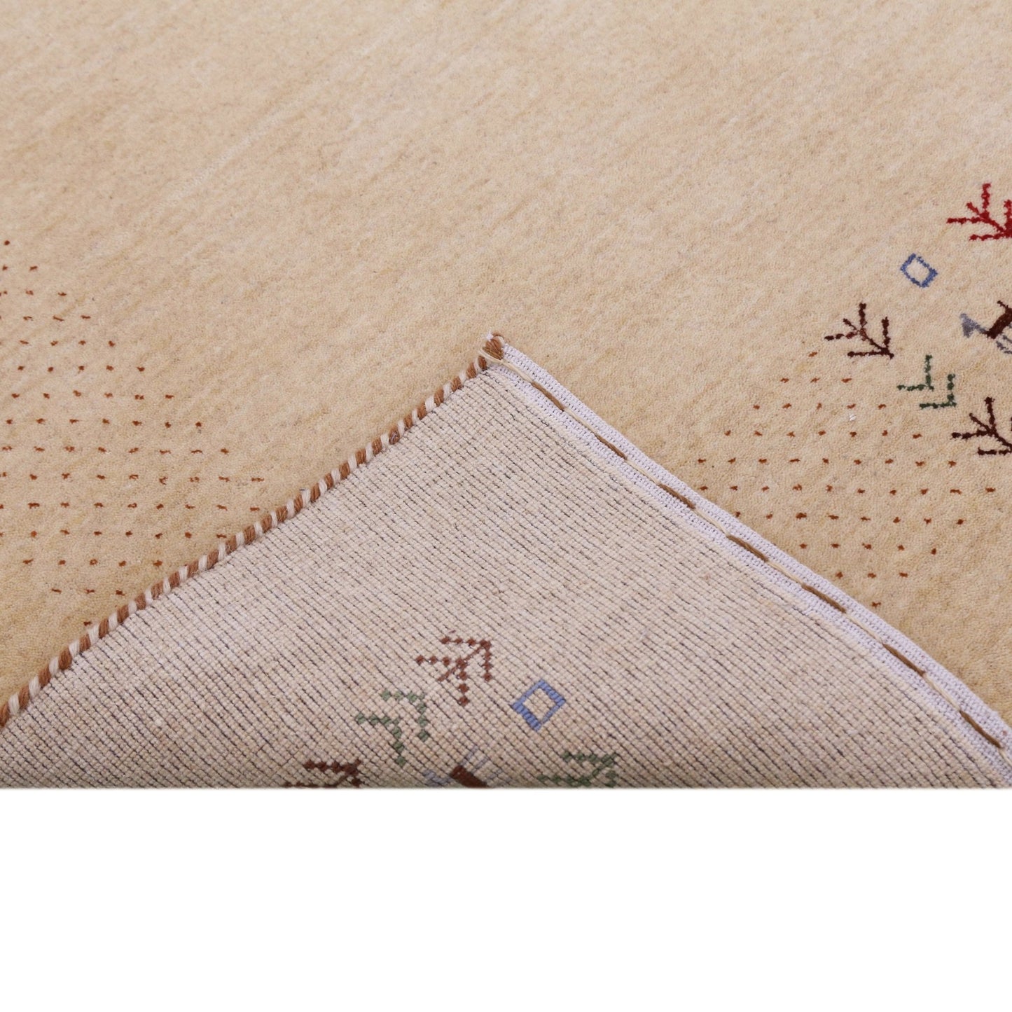 Beige Tribal Center Medallion Hand Loomed Wool Area Rug