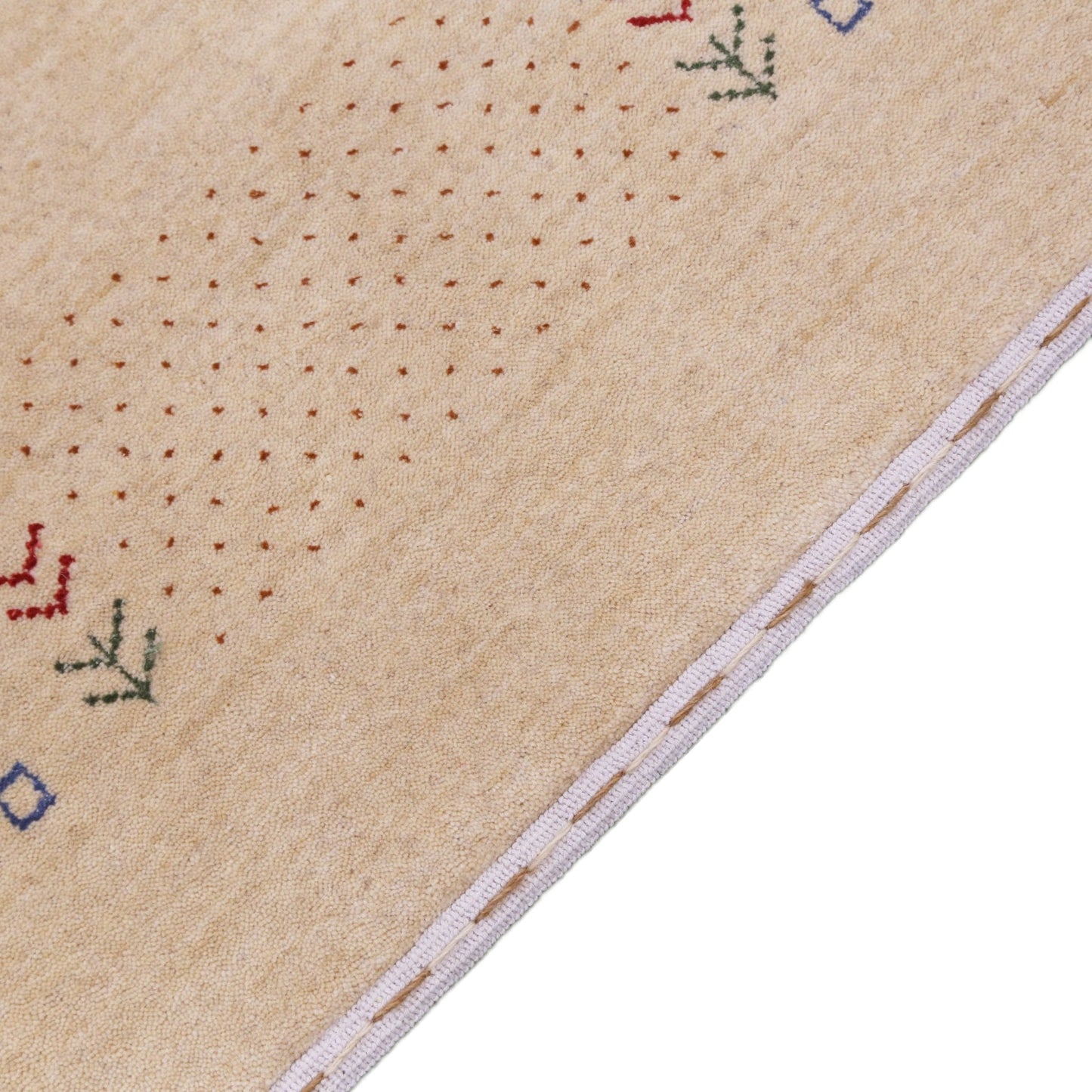 Beige Tribal Center Medallion Hand Loomed Wool Area Rug