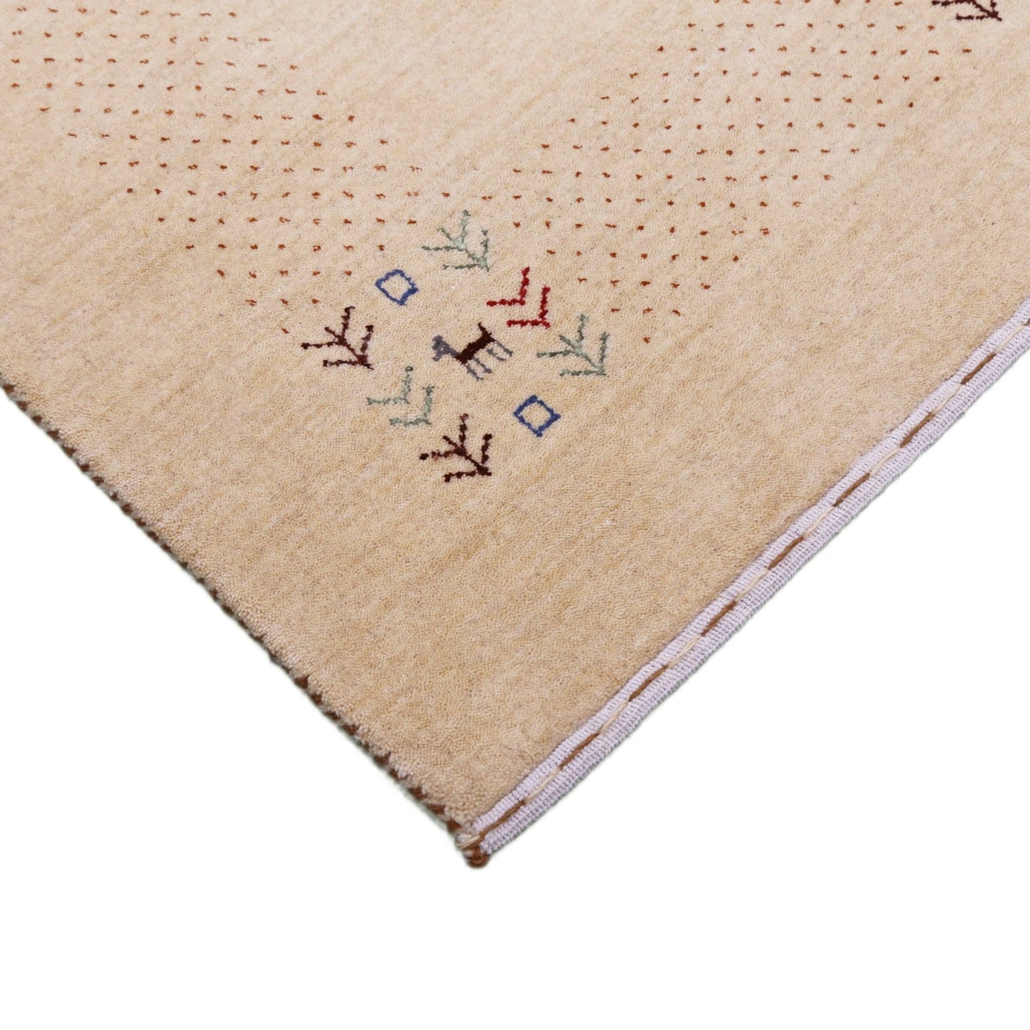 Beige Tribal Center Medallion Hand Loomed Wool Area Rug