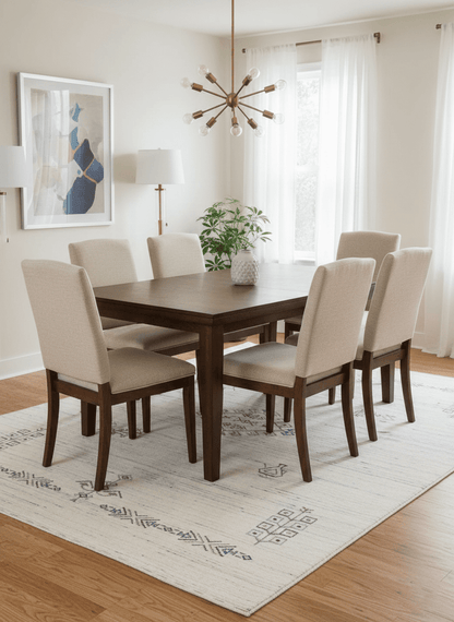 Beige Tribal Center Medallion Hand Loomed Wool Rug.