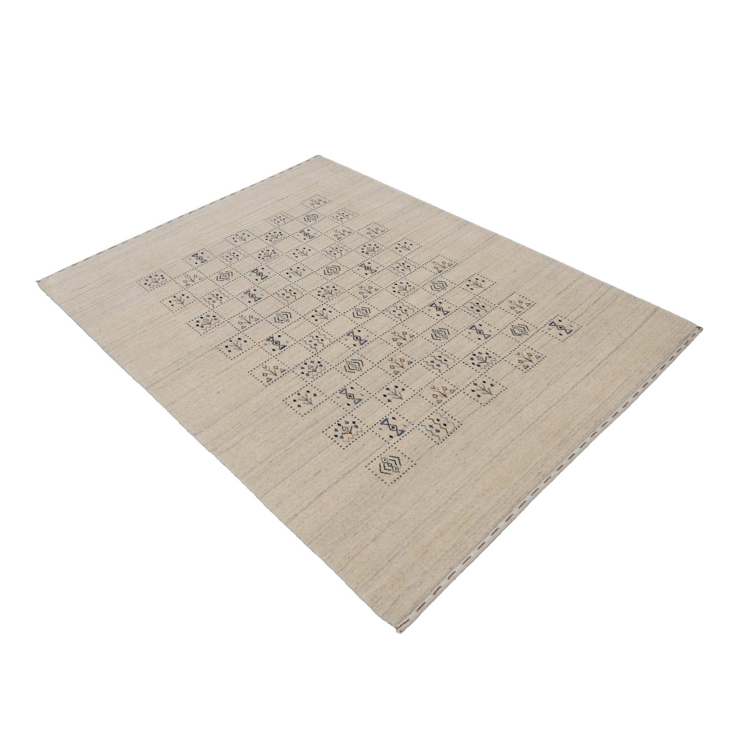 Beige Tribal Design Hand Loomed Wool Area Rug
