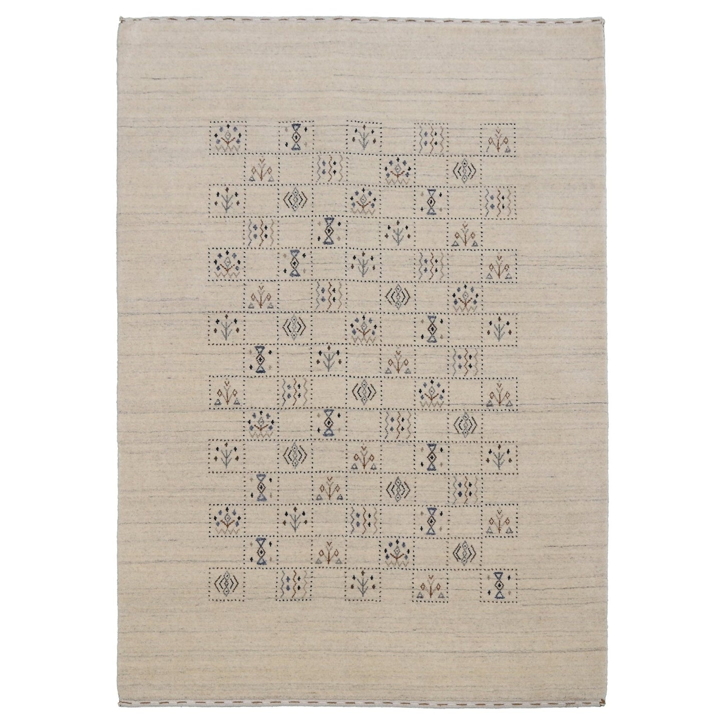 Beige Tribal Design Hand Loomed Wool Area Rug