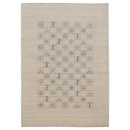 Beige Tribal Design Hand Loomed Wool Area Rug