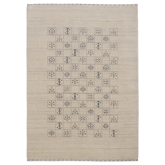 Beige Tribal Design Hand Loomed Wool Area Rug