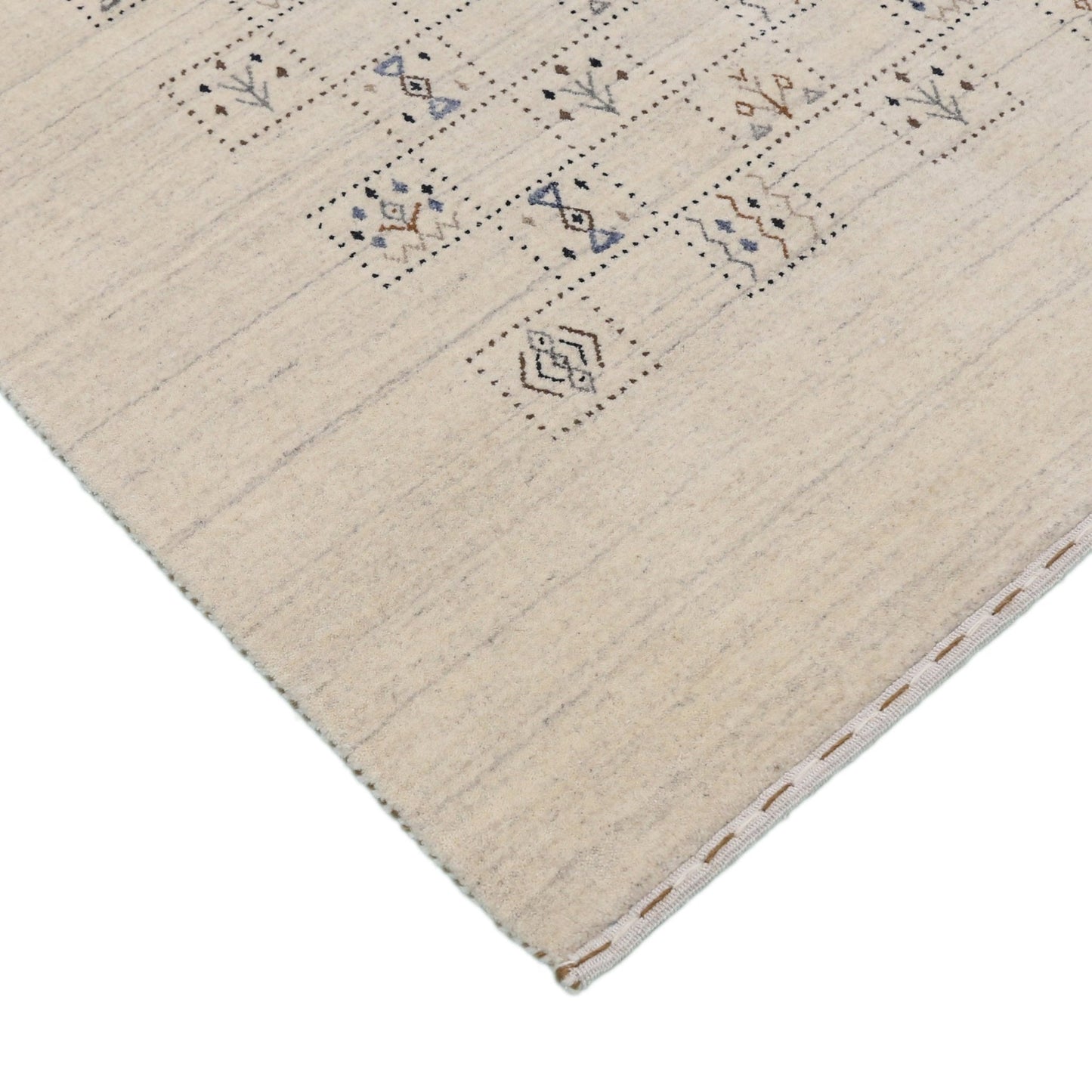Beige Tribal Design Hand Loomed Wool Area Rug