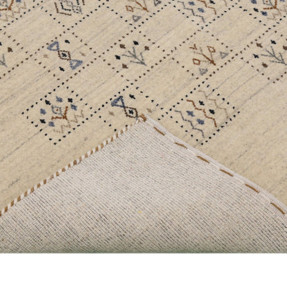 Beige Tribal Design Hand Loomed Wool Area Rug