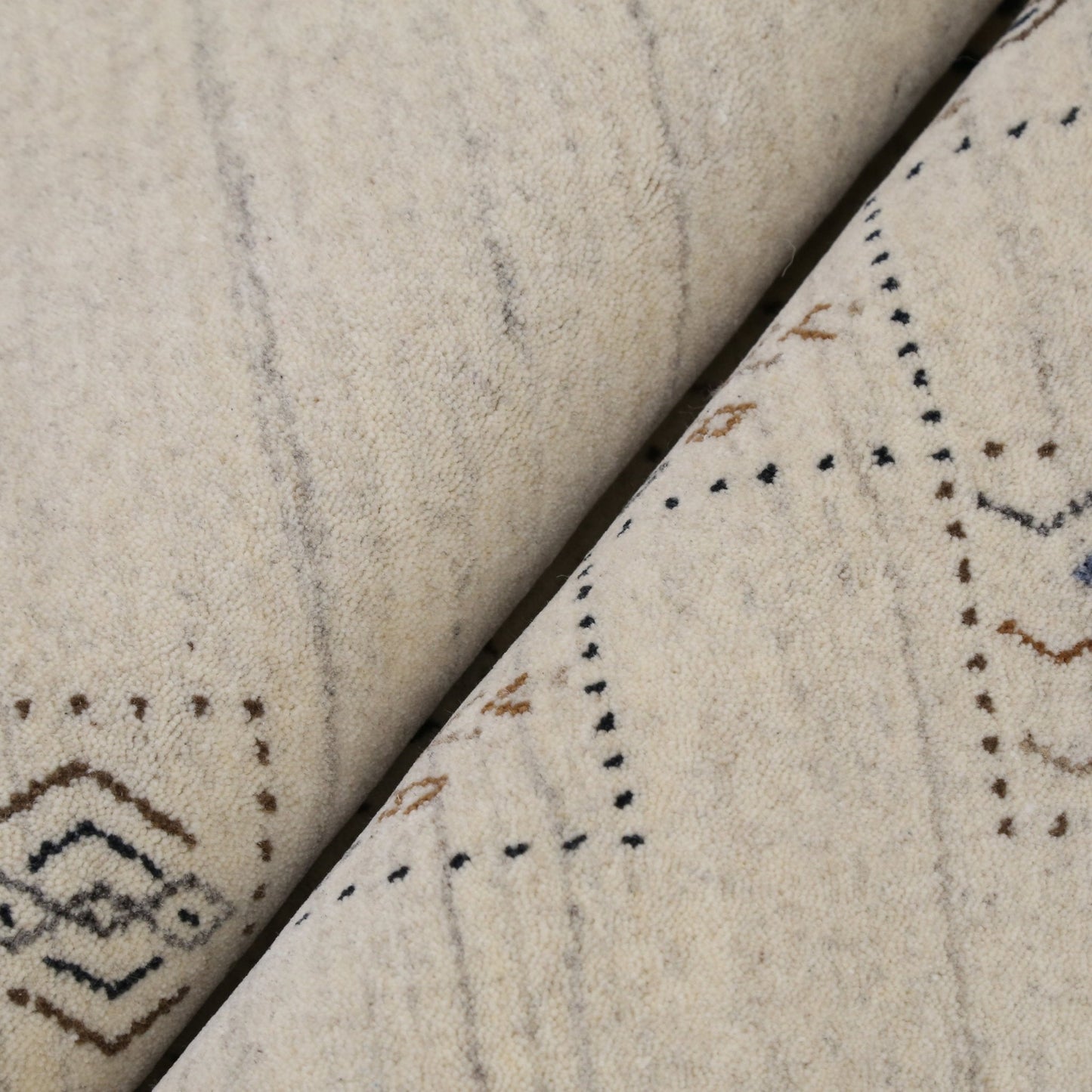 Beige Tribal Design Hand Loomed Wool Area Rug