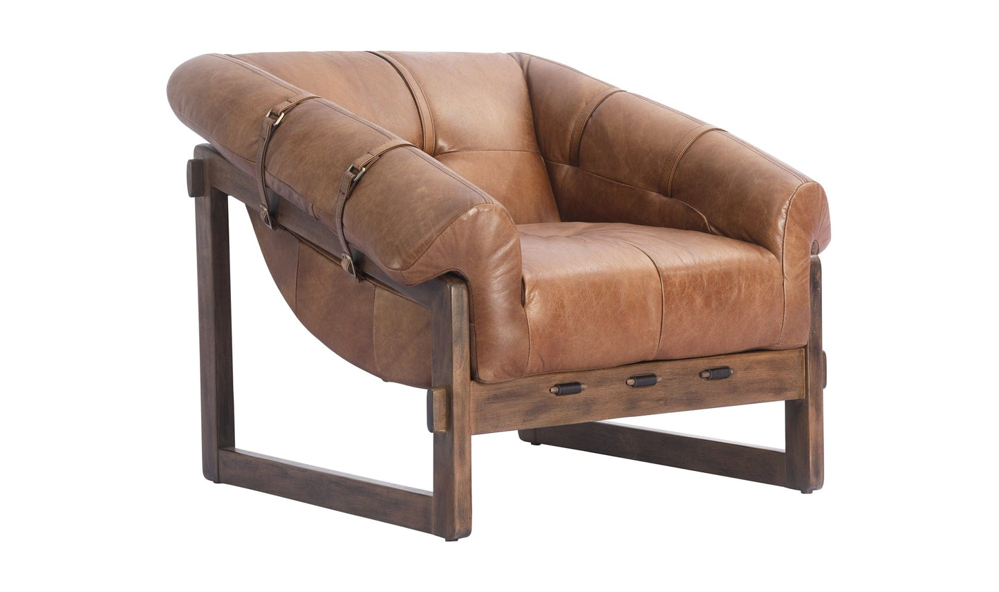 The Carpentry Shop Co. BELLOS ACCENT CHAIR OPEN ROAD BROWN LEATHER BELLOS ACCENT CHAIR OPEN ROAD BROWN LEATHER