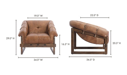 The Carpentry Shop Co. BELLOS ACCENT CHAIR OPEN ROAD BROWN LEATHER BELLOS ACCENT CHAIR OPEN ROAD BROWN LEATHER