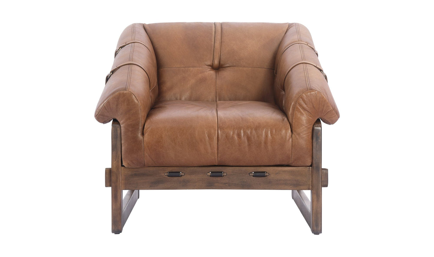 The Carpentry Shop Co. BELLOS ACCENT CHAIR OPEN ROAD BROWN LEATHER BELLOS ACCENT CHAIR OPEN ROAD BROWN LEATHER