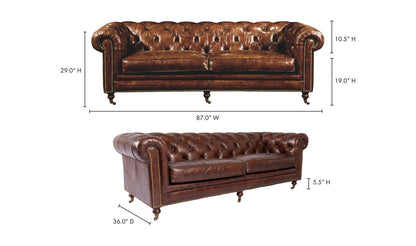 The Carpentry Shop Co. Birmingham Sofa Dark Brown Leather Birmingham Sofa Dark Brown Leather