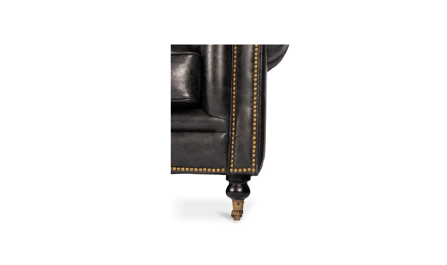 The Carpentry Shop Co. Birmingham Sofa Onyx Black Leather Birmingham Sofa Onyx Black Leather