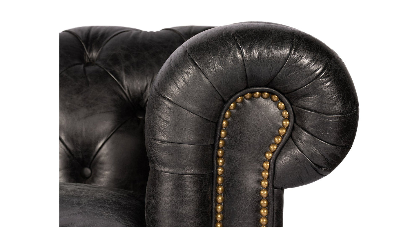 The Carpentry Shop Co. Birmingham Sofa Onyx Black Leather Birmingham Sofa Onyx Black Leather