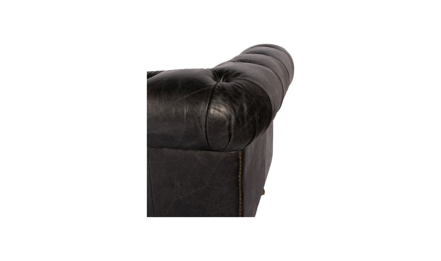 The Carpentry Shop Co. Birmingham Sofa Onyx Black Leather Birmingham Sofa Onyx Black Leather