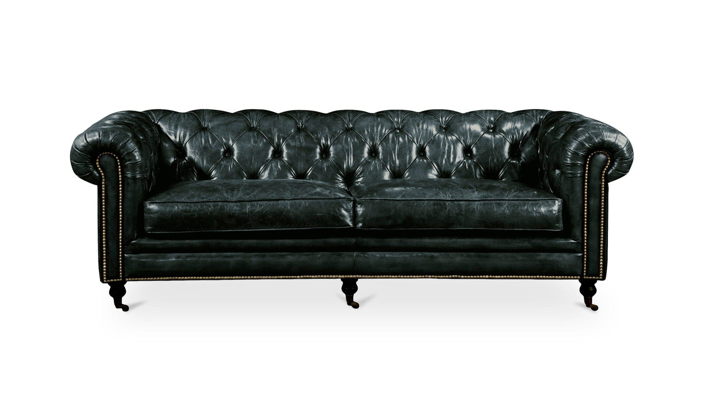 The Carpentry Shop Co. Birmingham Sofa Onyx Black Leather Birmingham Sofa Onyx Black Leather