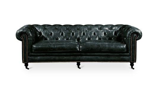 The Carpentry Shop Co. Birmingham Sofa Onyx Black Leather Birmingham Sofa Onyx Black Leather