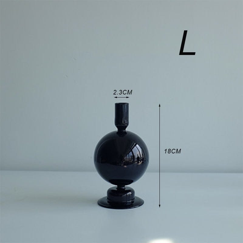 Kanyon Shop L Black Sculptural Glass Vase