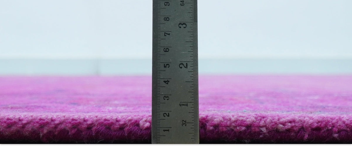 Bloom Overdyed Traditional Oushak Pink And Blue Hand Tufted Wool Rug.