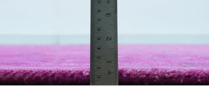 Bloom Overdyed Traditional Oushak Pink And Blue Hand Tufted Wool Rug.