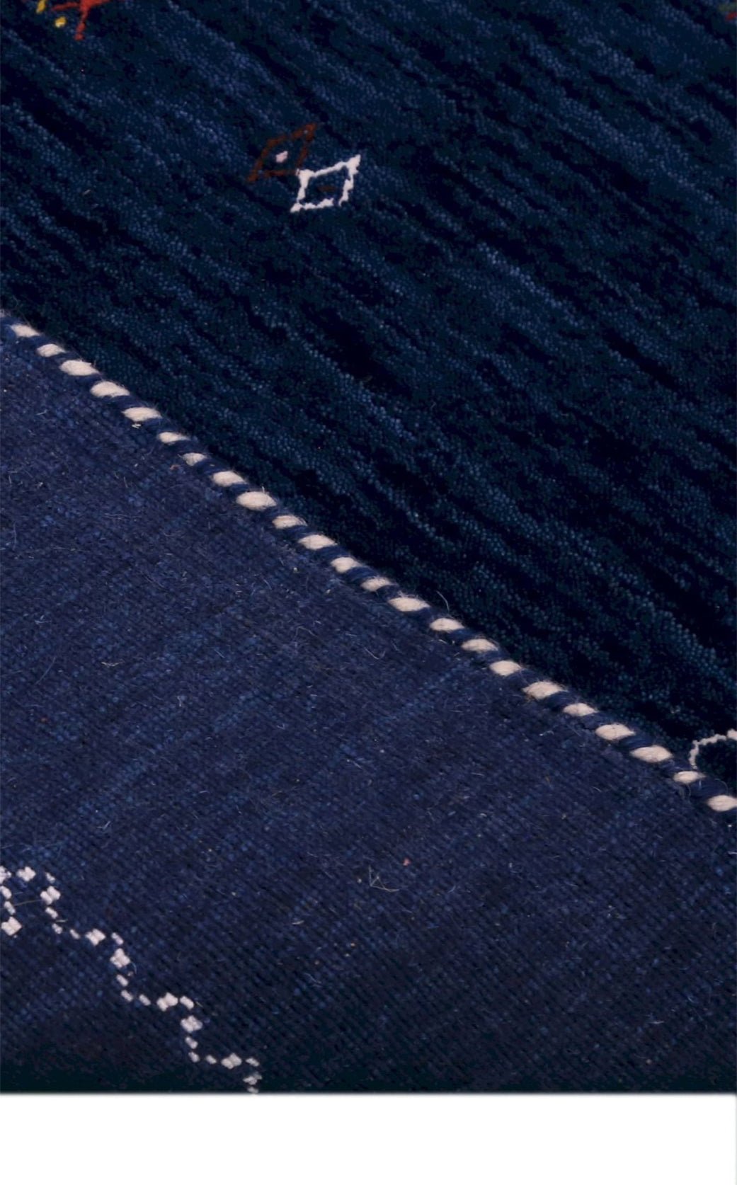 Blue And White Modern Design Hand Loomed Wool Area Rug.