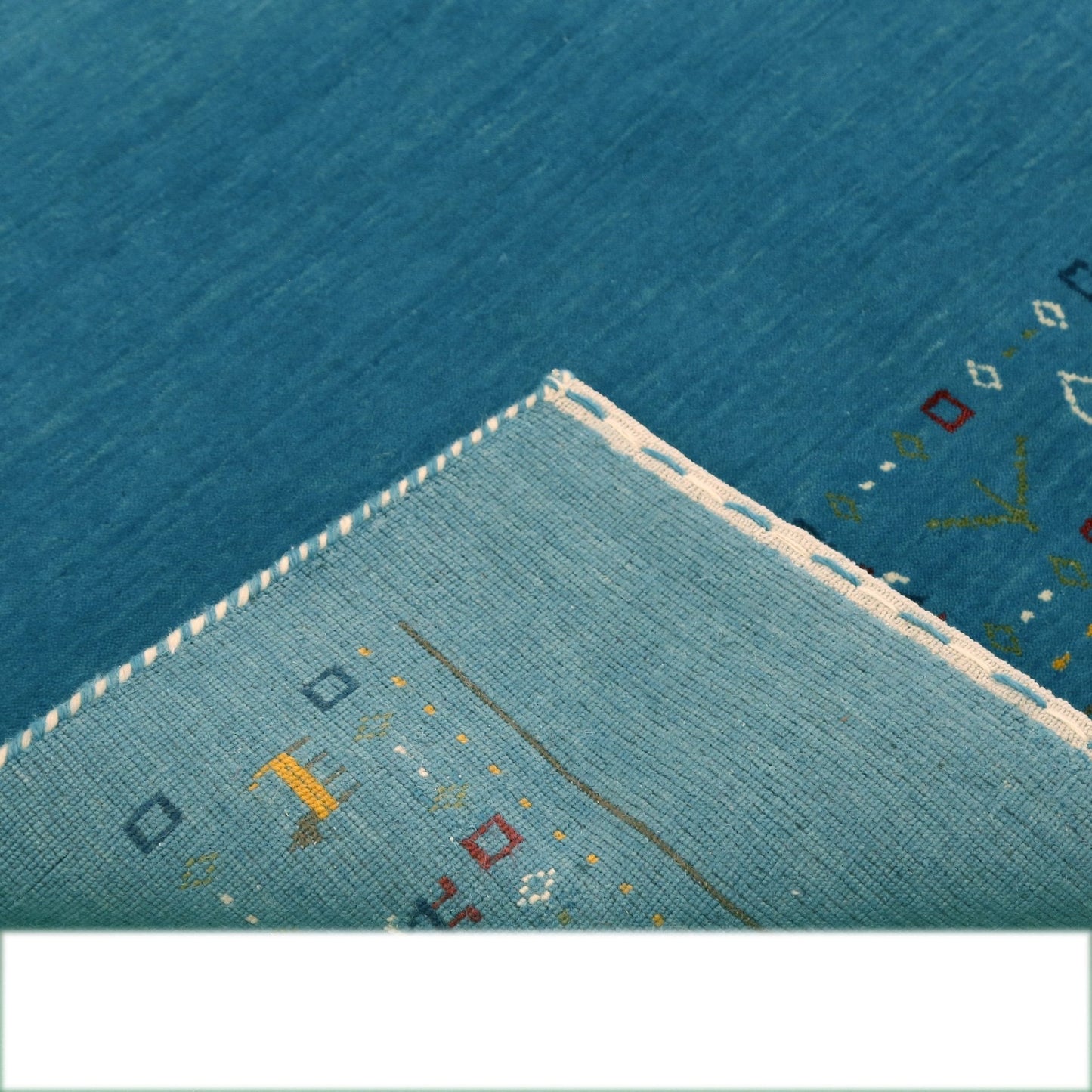 Blue Contemporary Design Hand Loomed Wool Area Rug