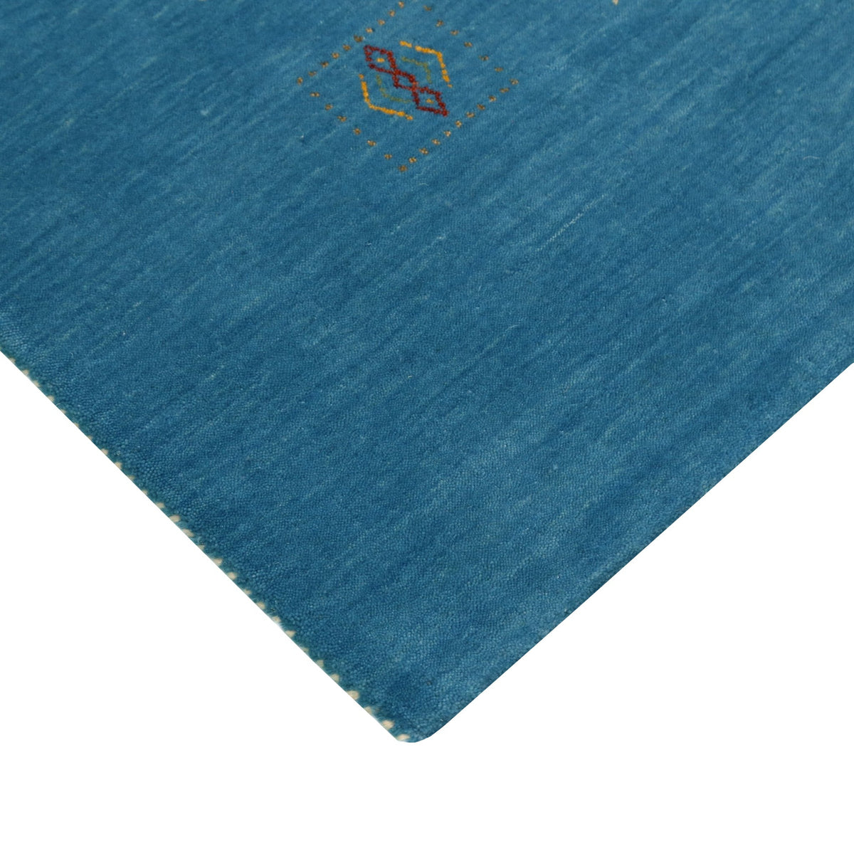 Blue Tribal Design Hand Loomed Wool Area Rug.