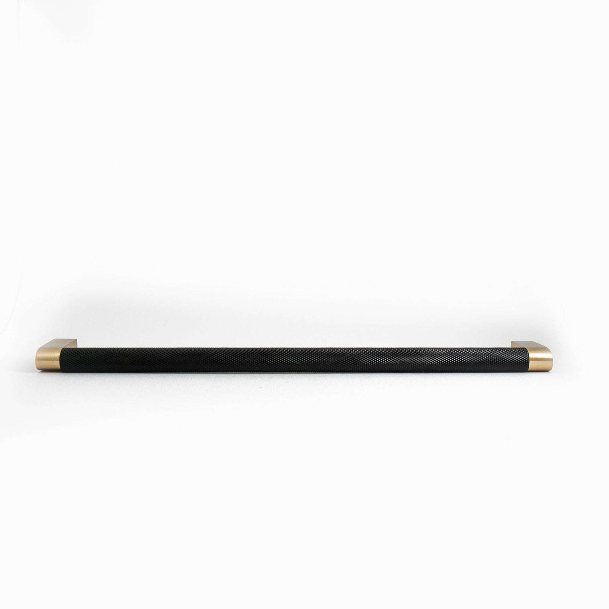 Bold, Black & Gold Knurled Solid Brass Appliance Pulls.