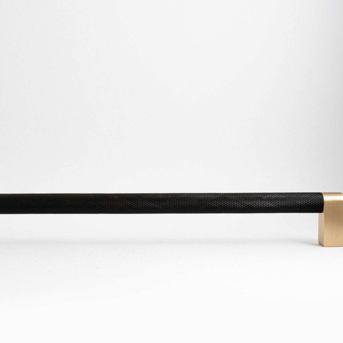 Bold, Black & Gold Knurled Solid Brass Appliance Pulls.