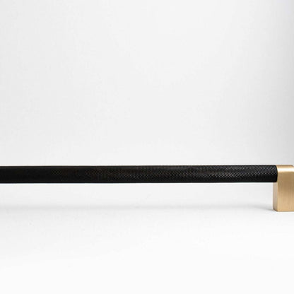 Bold, Black & Gold Knurled Solid Brass Appliance Pulls.