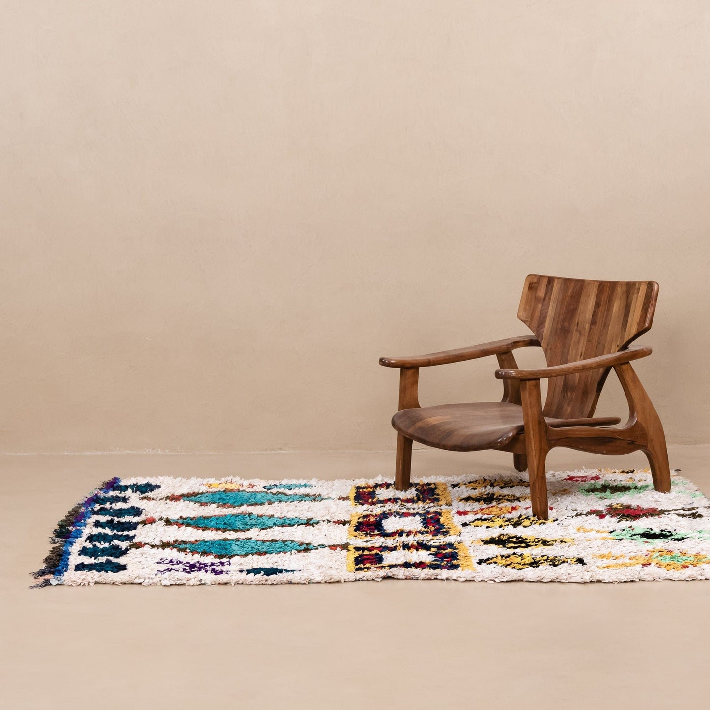 Benisouk boucherouite rug OuedLaou - vintage boucherouite rug 6x8.9 ft | 141x272 cm OuedLaou - vintage boucherouite rug 6x8.9 ft | 141x272 cm