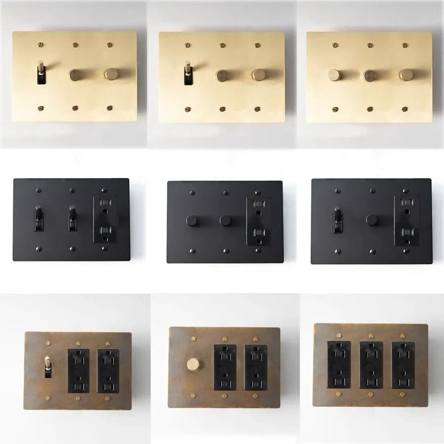 Residence Supply Brass Mixed Dimmer Switch (3-Gang)