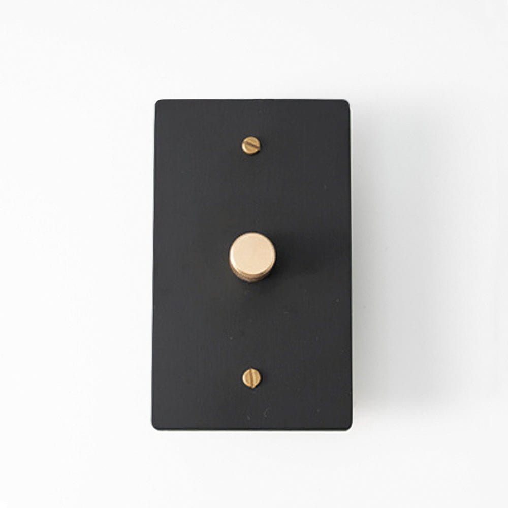 Residence Supply Night Black with Brass Brass Rotary Dimmer Switch (1-Gang)