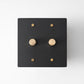 Residence Supply Night Black with Brass Brass Rotary Dimmer Switch (2-Gang)