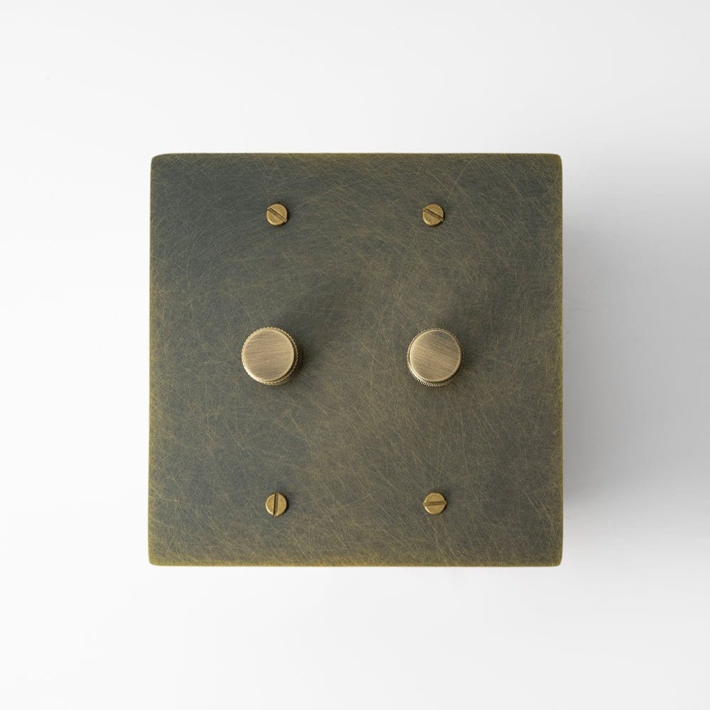 Residence Supply Bronze with Patina Brass Rotary Dimmer Switch (2-Gang)