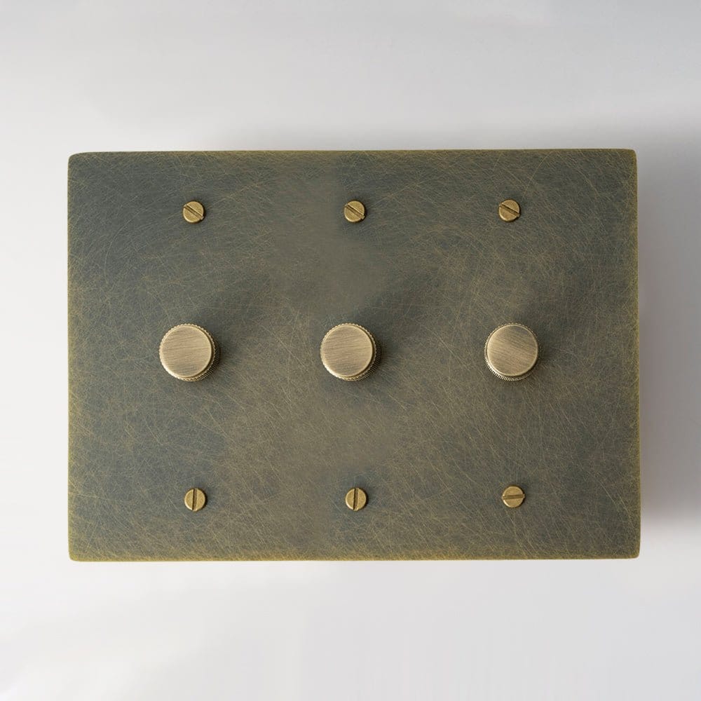 Residence Supply Bronze with Patina Brass Rotary Dimmer Switch (3-Gang)