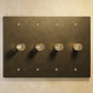 Residence Supply Bronze with Patina Brass Rotary Dimmer Switch (4-Gang)