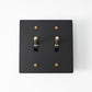 Residence Supply Night Black with Brass Brass Toggle Switch (2-Gang)