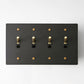 Residence Supply Night Black with Brass Brass Toggle Switch (4-Gang)