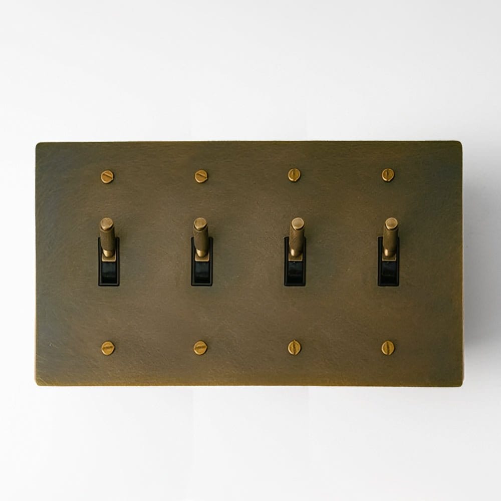 Residence Supply Bronze with Patina Brass Toggle Switch (4-Gang)