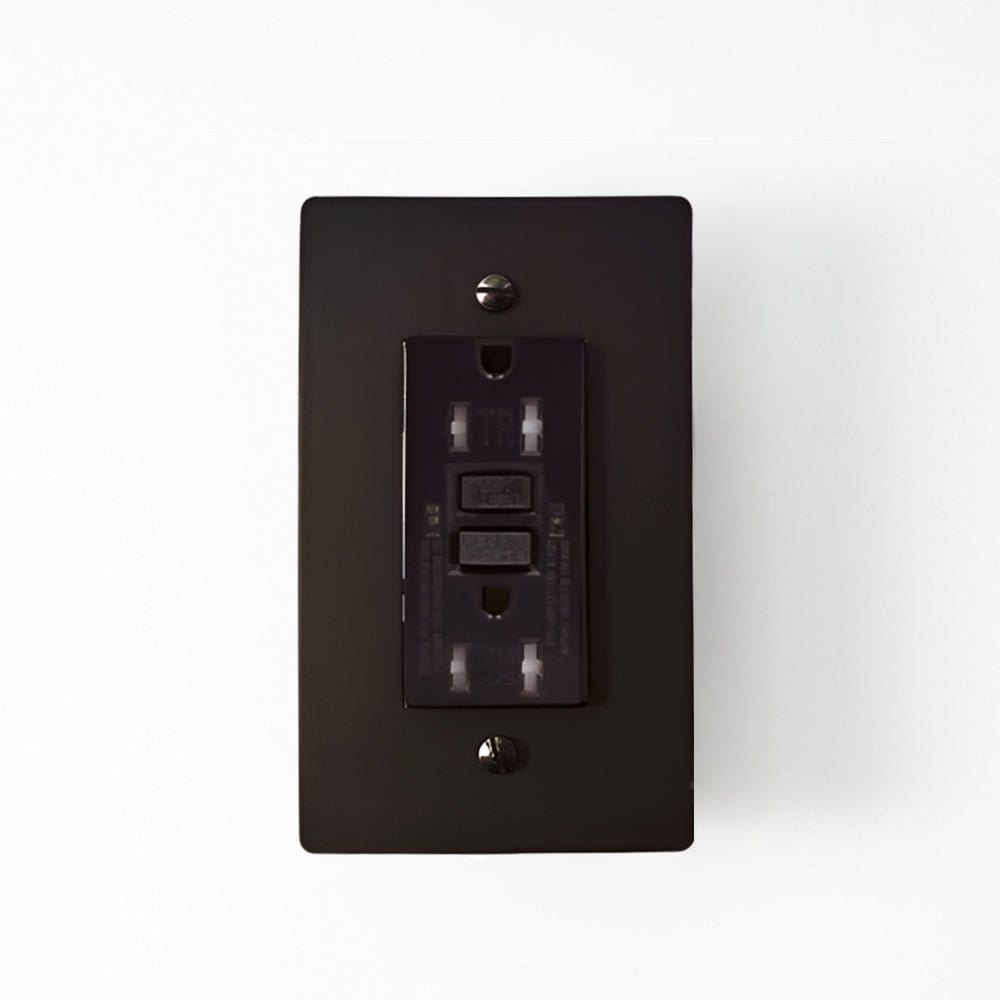 Residence Supply Night Black / 15A GFCI Socket Brass US Outlet (1-Gang)