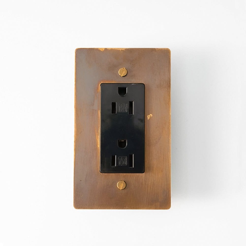 Residence Supply Vintage Brass with Patina / 15A Socket Brass US Outlet (1-Gang)
