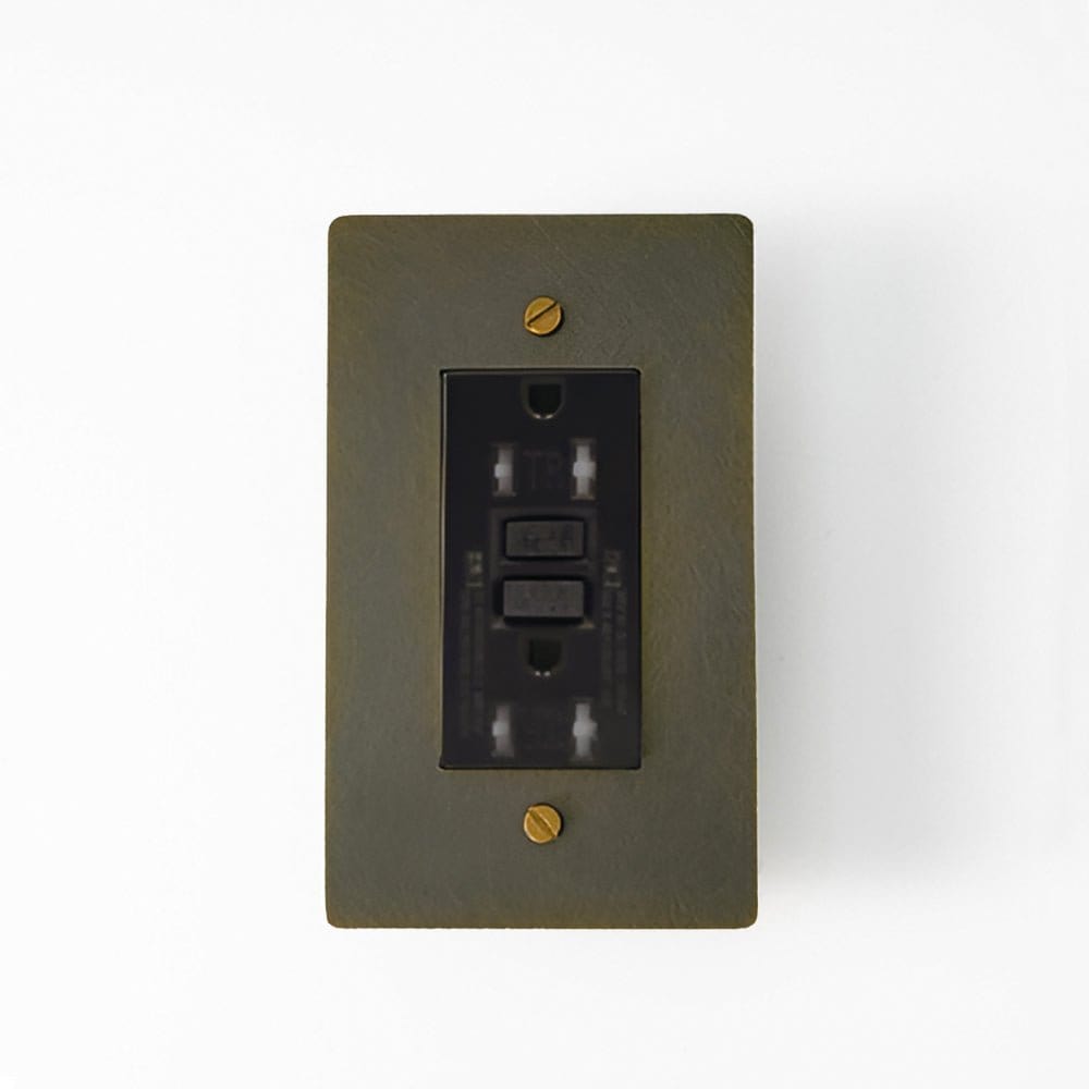 Residence Supply Bronze with Patina / 15A GFCI Socket Brass US Outlet (1-Gang)