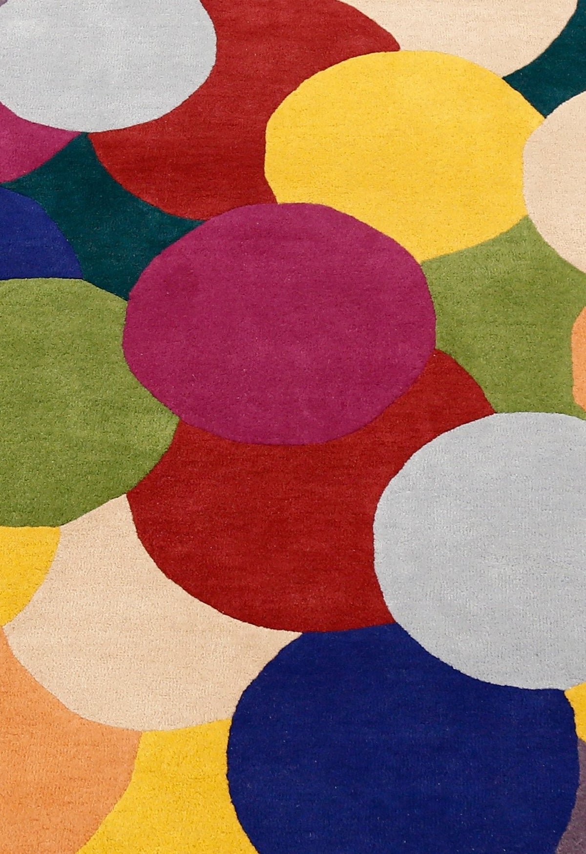 Bubbles Modern Style Multicolor Hand tufted Wool Area Rug.