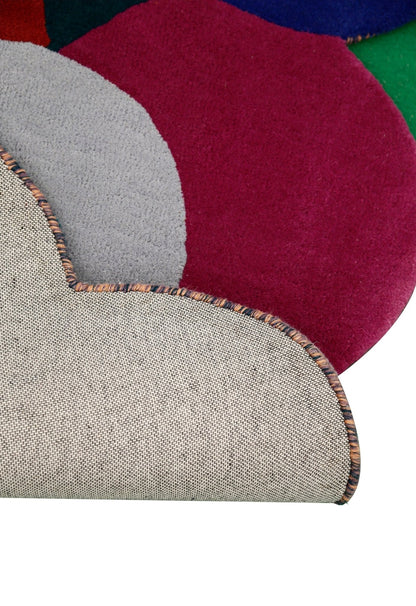 Bubbles Modern Style Multicolor Hand tufted Wool Area Rug.