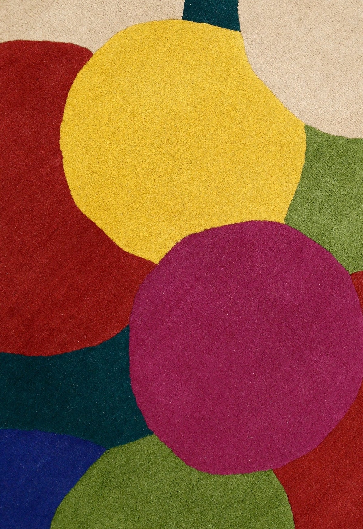 Bubbles Modern Style Multicolor Hand tufted Wool Area Rug.