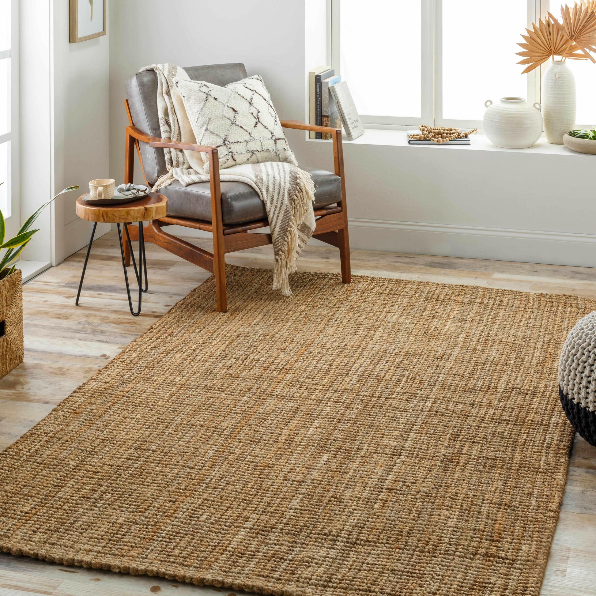 Ambel Beige Jute Rug.